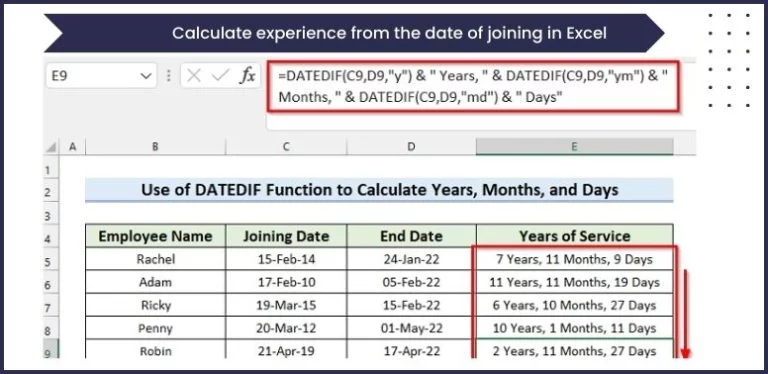 how-to-calculate-experience-from-the-date-of-joining-in-excel